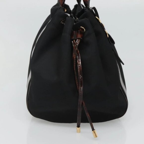 Salvatore Ferragamo Shoulder Bag Nylon Black Gold Auth 118189 - Picture 4 of 14